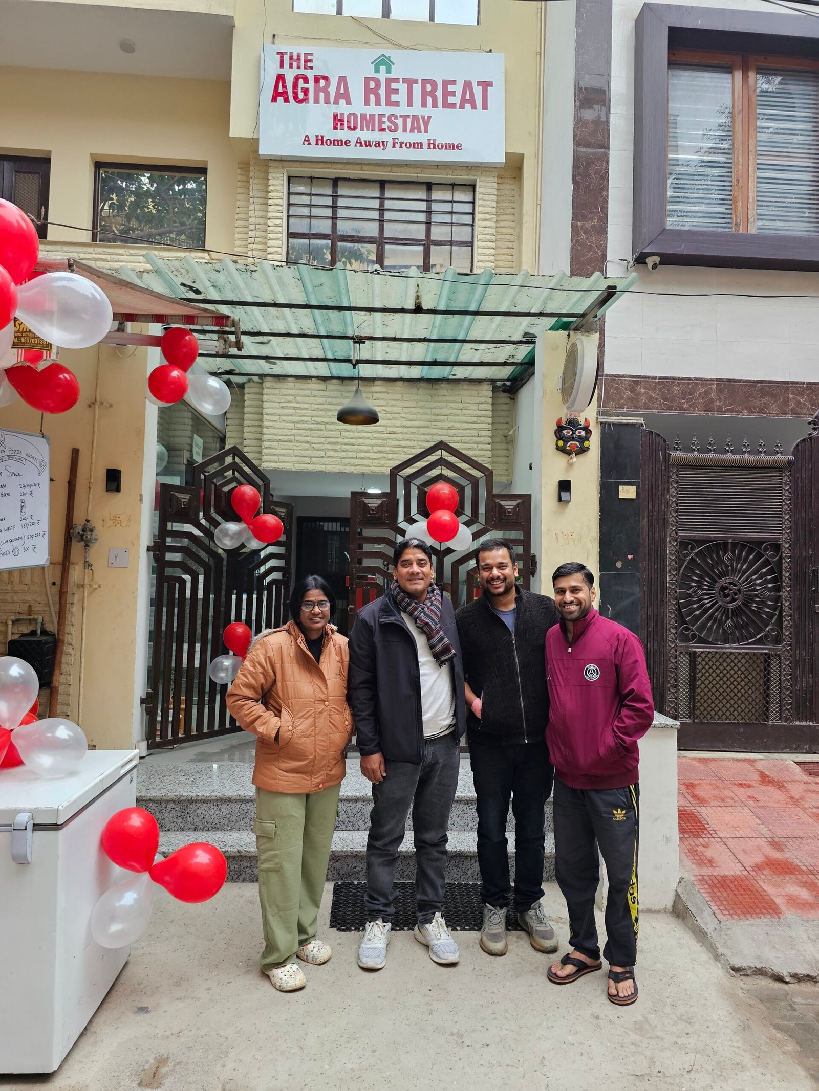 Entrance and exterior view of The Agra Retreat — boutique homestay near Taj Mahal